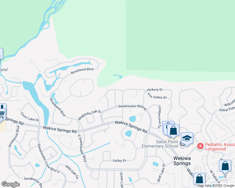 map of restaurants, bars, coffee shops, grocery stores, and more near 106 Country Hill Drive in Longwood