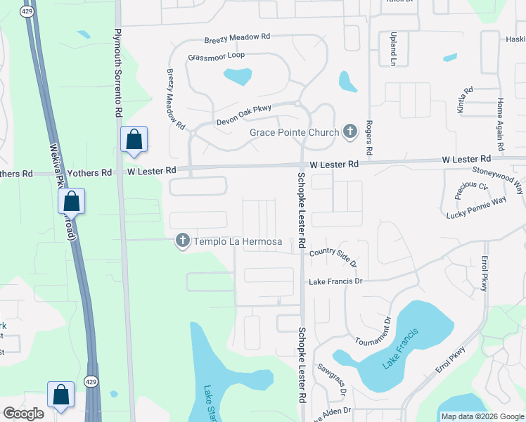 map of restaurants, bars, coffee shops, grocery stores, and more near 1615 Schopke Lester Road in Apopka