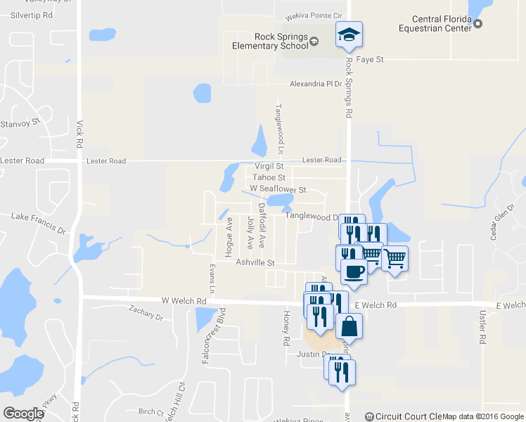 map of restaurants, bars, coffee shops, grocery stores, and more near 438 Alexandria Pl Dr in Apopka