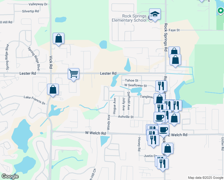 map of restaurants, bars, coffee shops, grocery stores, and more near 233 Barrow Street in Apopka