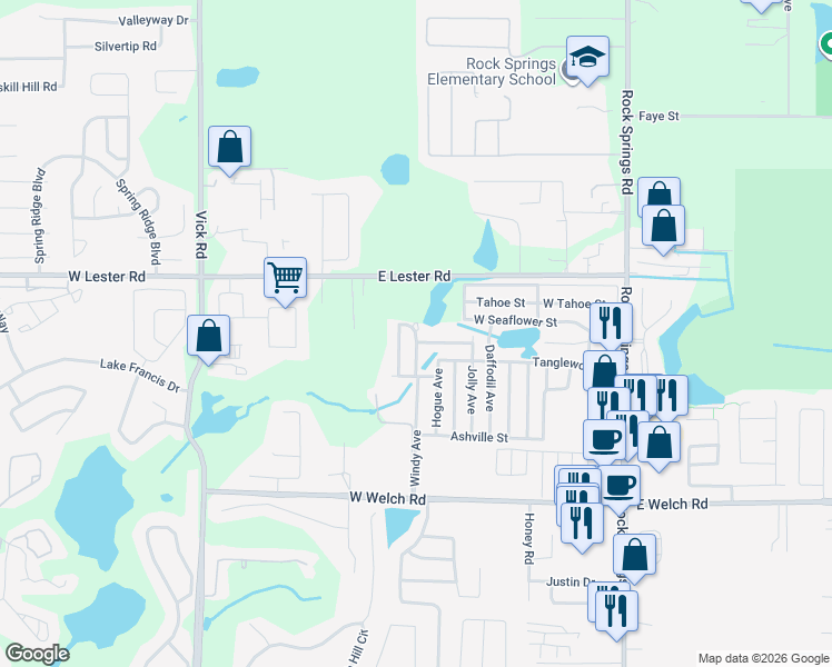 map of restaurants, bars, coffee shops, grocery stores, and more near 1838 Richson Street in Apopka