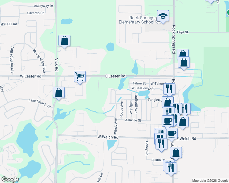 map of restaurants, bars, coffee shops, grocery stores, and more near 1838 Richson Street in Apopka