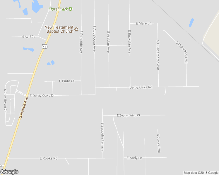 map of restaurants, bars, coffee shops, grocery stores, and more near 8101 East Derby Oaks Drive in Floral City