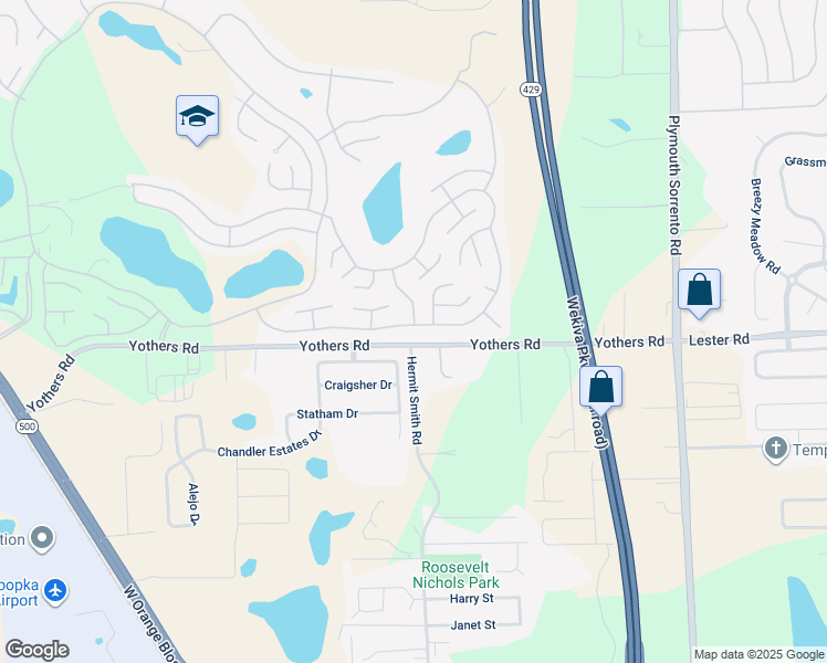 map of restaurants, bars, coffee shops, grocery stores, and more near 3516 South Citrus Circle in Zellwood