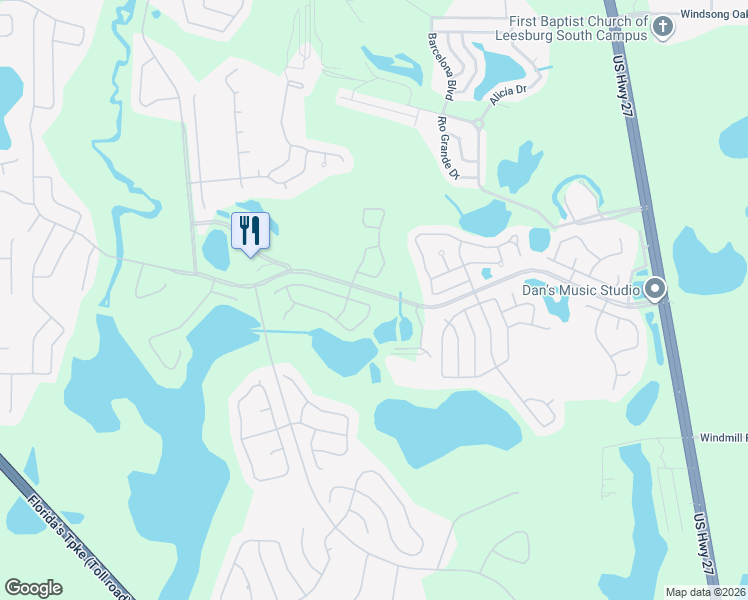 map of restaurants, bars, coffee shops, grocery stores, and more near 4721 Tara View Road in Leesburg