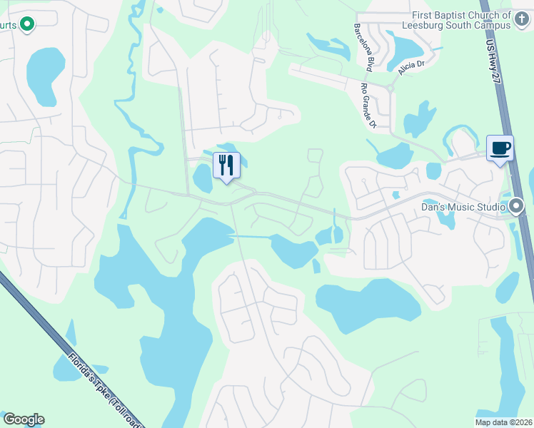 map of restaurants, bars, coffee shops, grocery stores, and more near 4836 Tara View Road in Leesburg