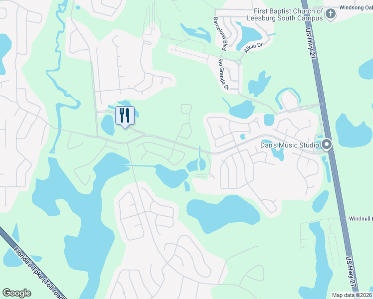map of restaurants, bars, coffee shops, grocery stores, and more near 4721 Tara View Road in Leesburg