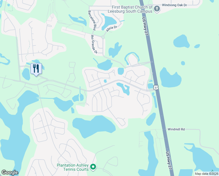 map of restaurants, bars, coffee shops, grocery stores, and more near 5243 Ingleside in Leesburg