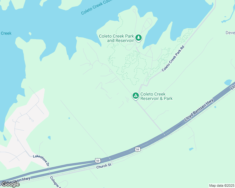 map of restaurants, bars, coffee shops, grocery stores, and more near 500 Coleto Park Road in Victoria