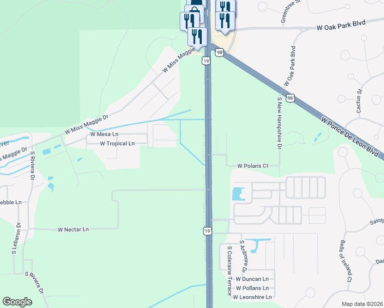 map of restaurants, bars, coffee shops, grocery stores, and more near 10128 South Suncoast Boulevard in Homosassa