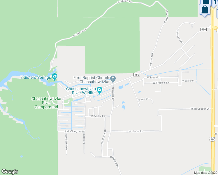 map of restaurants, bars, coffee shops, grocery stores, and more near 8140 West Miss Maggie Drive in Homosassa