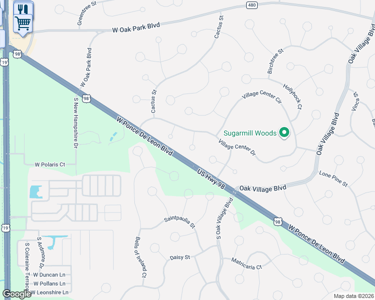 map of restaurants, bars, coffee shops, grocery stores, and more near W Ponce De Leon Blvd in Homosassa