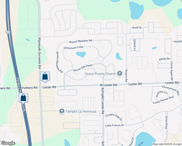 map of restaurants, bars, coffee shops, grocery stores, and more near 2475 Breezy Meadow Road in Apopka