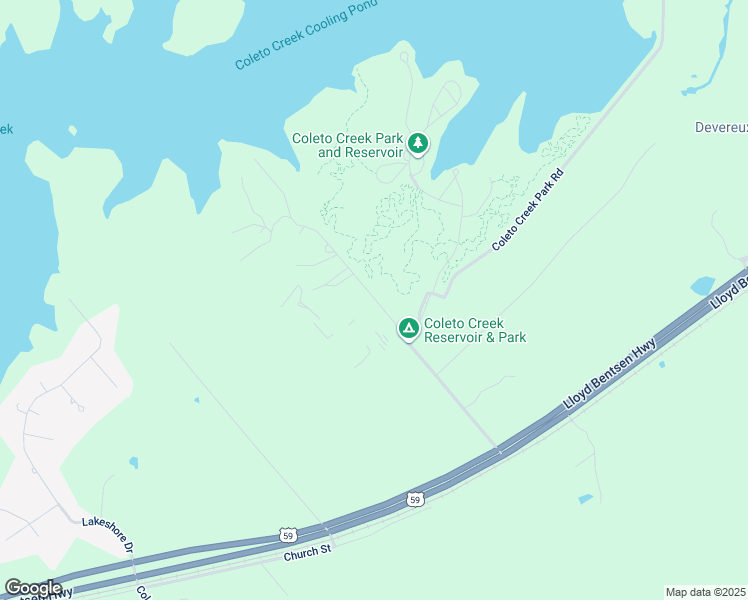 map of restaurants, bars, coffee shops, grocery stores, and more near 500 Coleto Park Road in Victoria