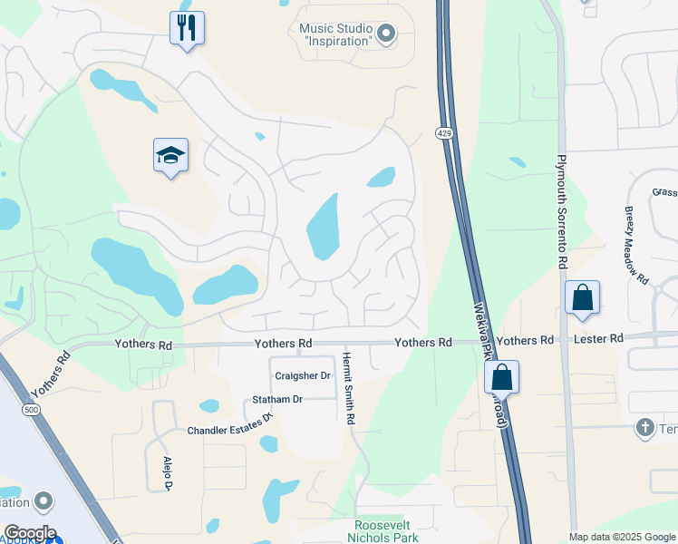 map of restaurants, bars, coffee shops, grocery stores, and more near 3511 North Citrus Circle in Zellwood