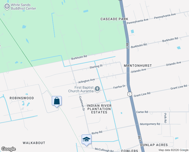 map of restaurants, bars, coffee shops, grocery stores, and more near 4000 Arlington Avenue in Mims