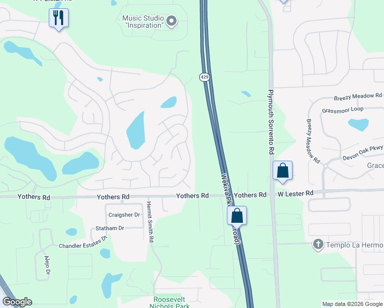 map of restaurants, bars, coffee shops, grocery stores, and more near 2205 South Citrus Circle in Zellwood