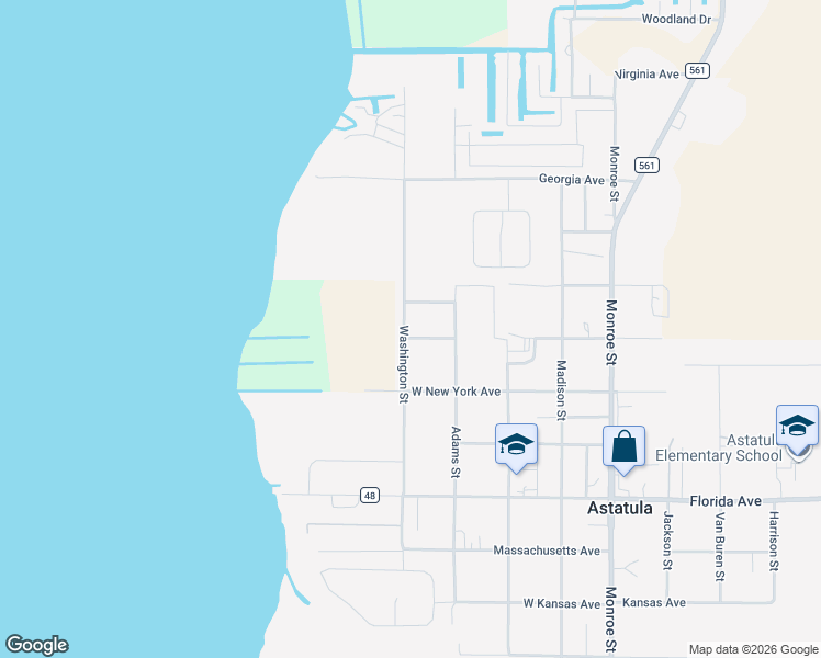 map of restaurants, bars, coffee shops, grocery stores, and more near 13009 Delaware Avenue in Astatula