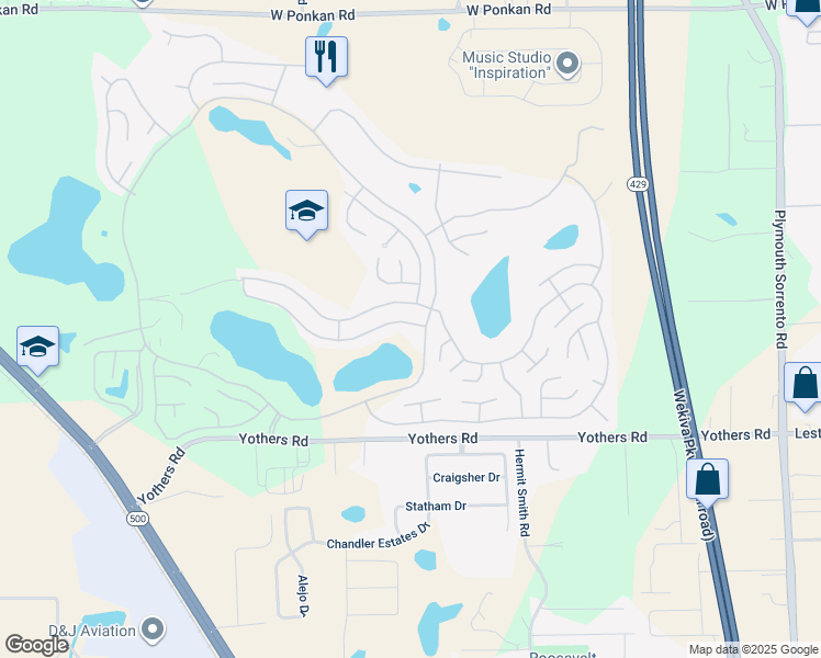 map of restaurants, bars, coffee shops, grocery stores, and more near 2226 Orangewood Circle in Zellwood