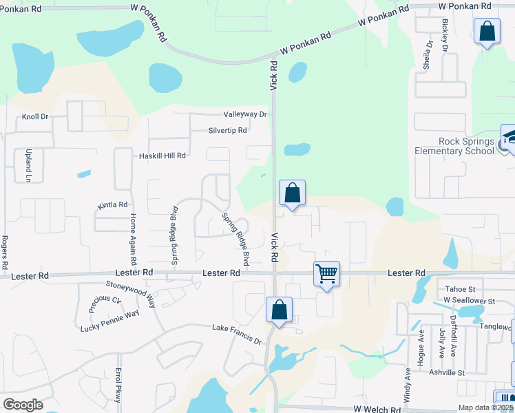 map of restaurants, bars, coffee shops, grocery stores, and more near 2198 Vick Road in Apopka