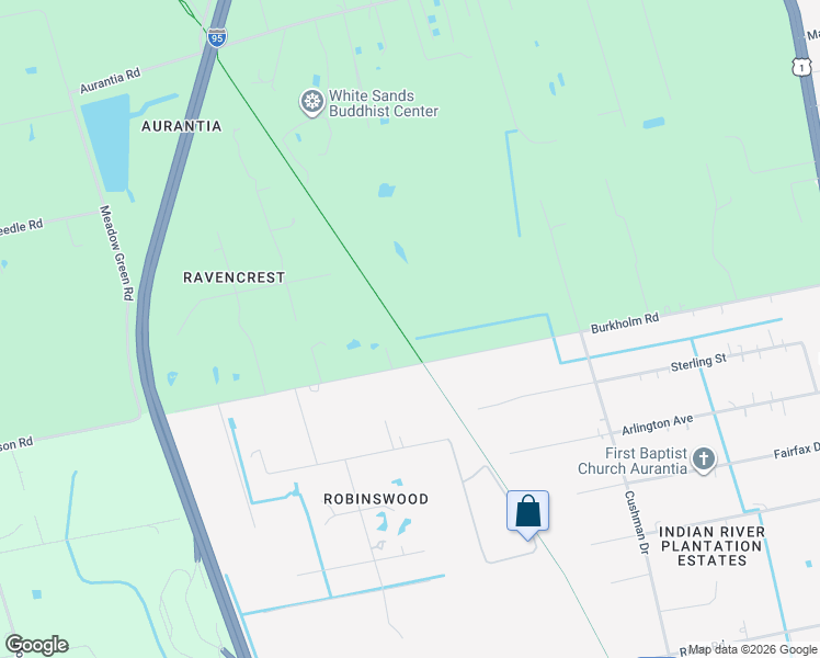 map of restaurants, bars, coffee shops, grocery stores, and more near 4300 Burkholm Road in Mims