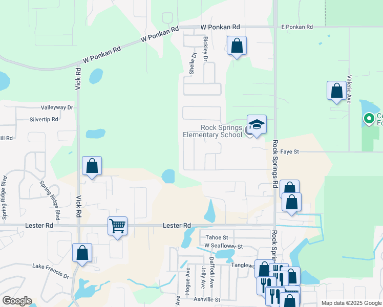map of restaurants, bars, coffee shops, grocery stores, and more near 2330 Emerald Rose Way in Apopka