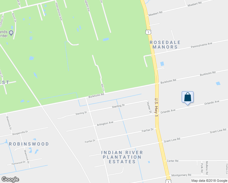 map of restaurants, bars, coffee shops, grocery stores, and more near 3934 Burkholm Road in Mims