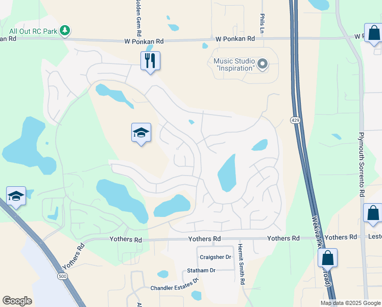 map of restaurants, bars, coffee shops, grocery stores, and more near 3769 Diamond Oak Way in Zellwood