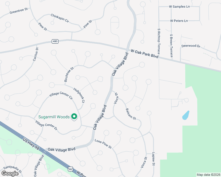 map of restaurants, bars, coffee shops, grocery stores, and more near 95 Oak Village Boulevard in Homosassa