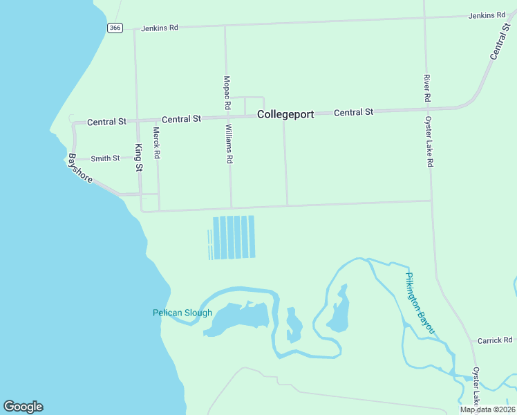 map of restaurants, bars, coffee shops, grocery stores, and more near South Street in Palacios