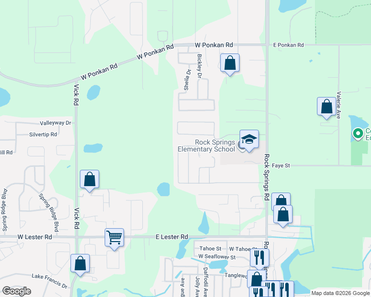 map of restaurants, bars, coffee shops, grocery stores, and more near 2432 Emerald Rose Way in Apopka