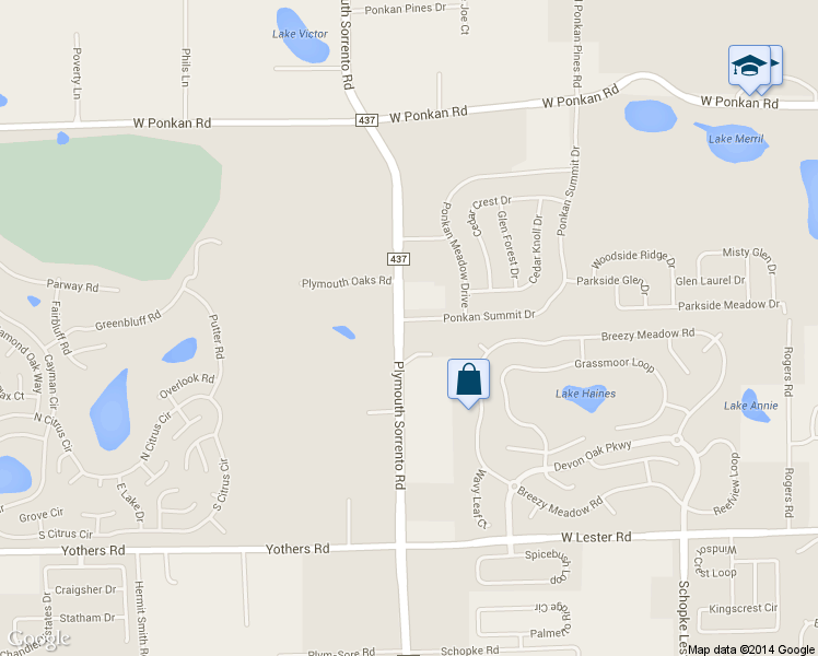 map of restaurants, bars, coffee shops, grocery stores, and more near 2856 Ponkan Summit Drive in Apopka