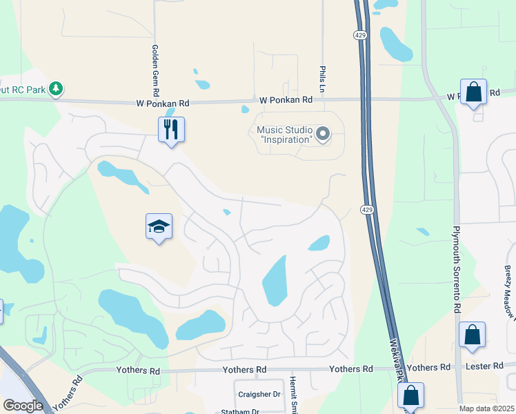 map of restaurants, bars, coffee shops, grocery stores, and more near 3629 Parway Road in Zellwood
