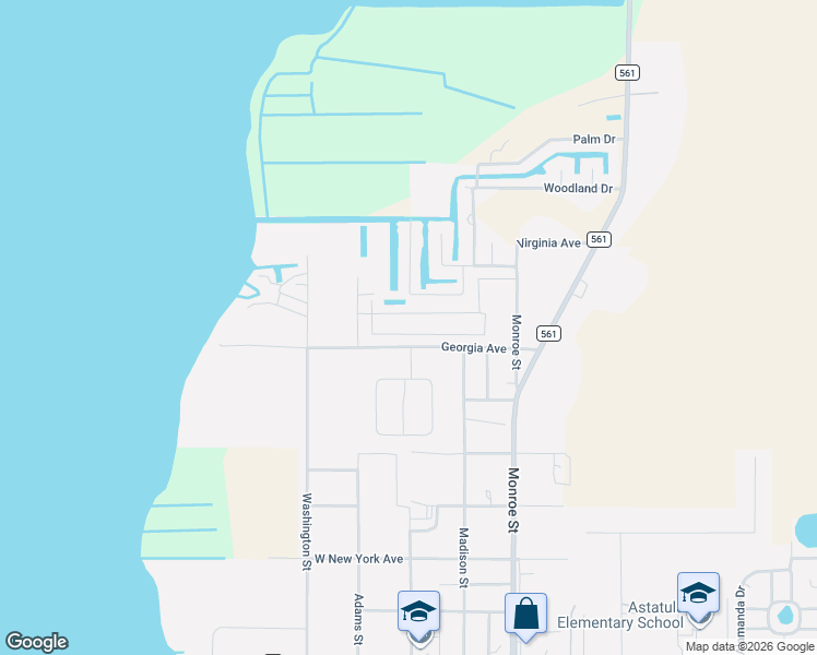 map of restaurants, bars, coffee shops, grocery stores, and more near Pennsylvania in Astatula