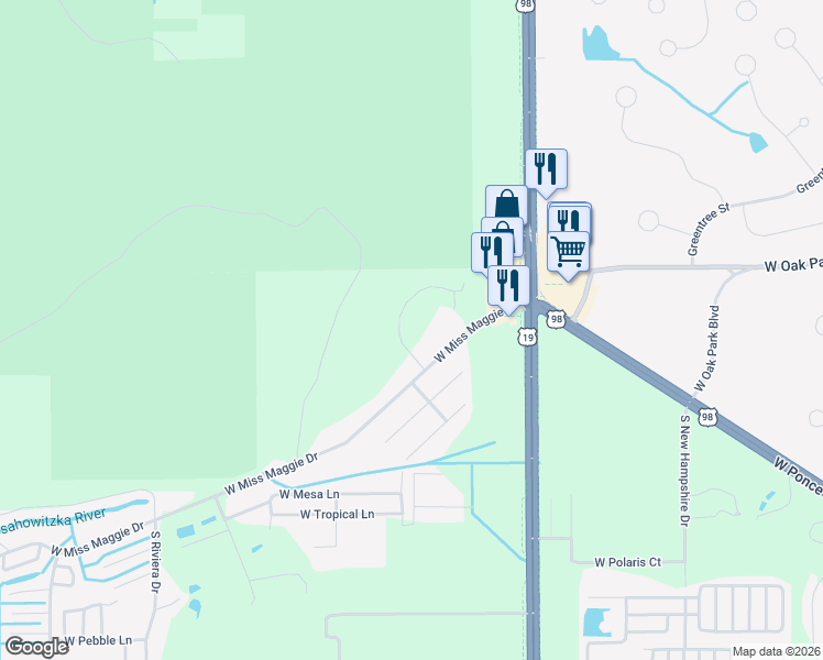 map of restaurants, bars, coffee shops, grocery stores, and more near 9667 South Lotus Point in Homosassa