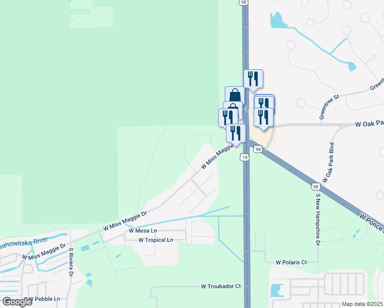 map of restaurants, bars, coffee shops, grocery stores, and more near 9667 South Lotus Point in Homosassa