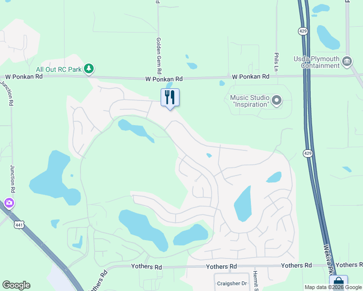 map of restaurants, bars, coffee shops, grocery stores, and more near 2649 Cayman Circle in Zellwood