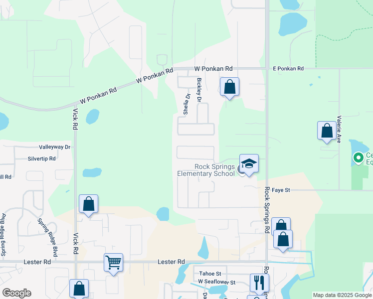 map of restaurants, bars, coffee shops, grocery stores, and more near 213 Wekiva Pointe Circle in Apopka