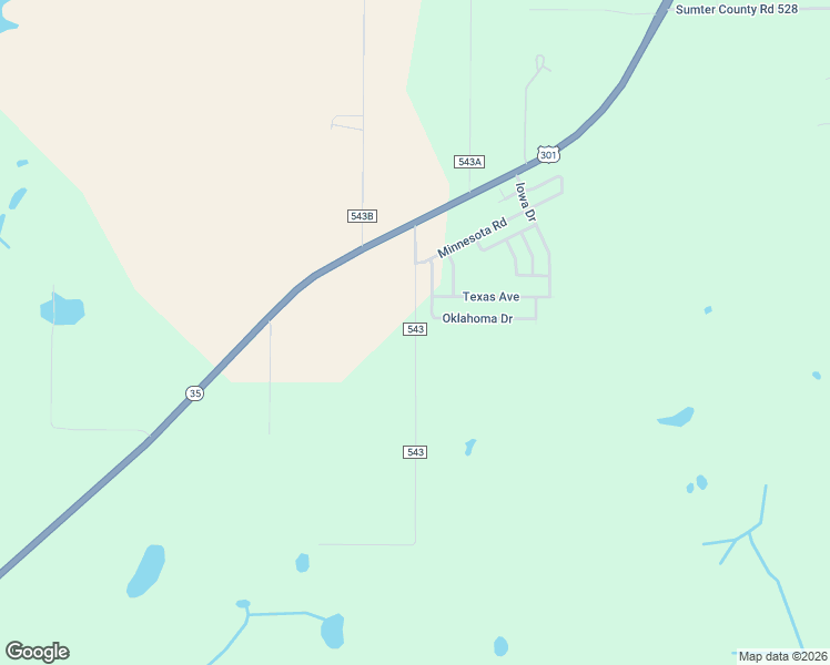 map of restaurants, bars, coffee shops, grocery stores, and more near 2242 County Road 543 in Sumterville