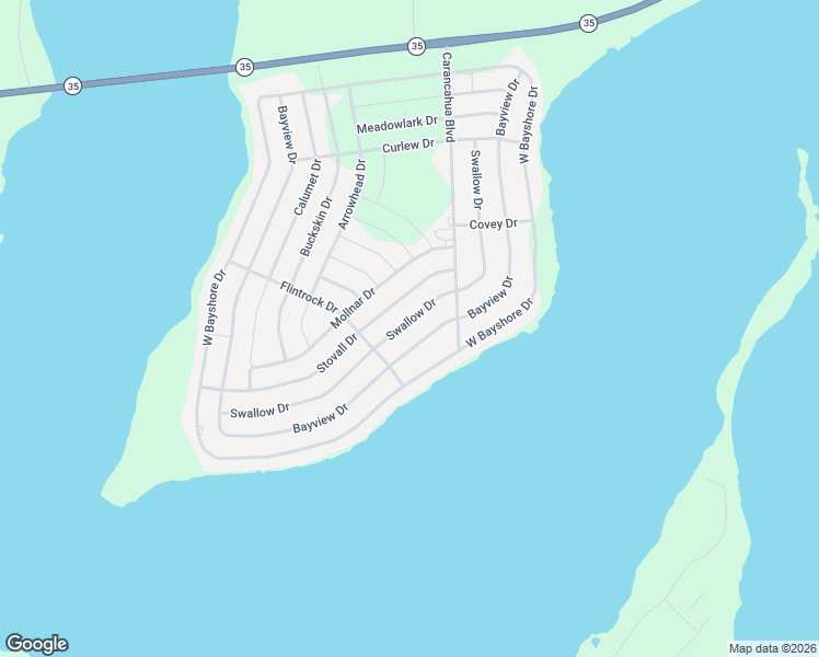 map of restaurants, bars, coffee shops, grocery stores, and more near 541 Swallow Drive in Palacios