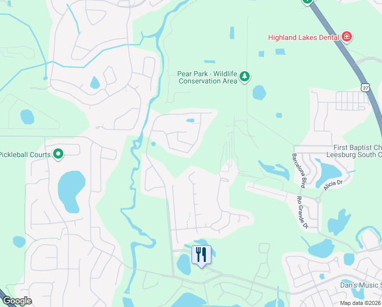 map of restaurants, bars, coffee shops, grocery stores, and more near 4602 River Ridge Drive in Leesburg