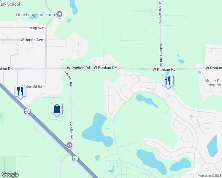 map of restaurants, bars, coffee shops, grocery stores, and more near 2691 Lake Grassmere Circle in Zellwood