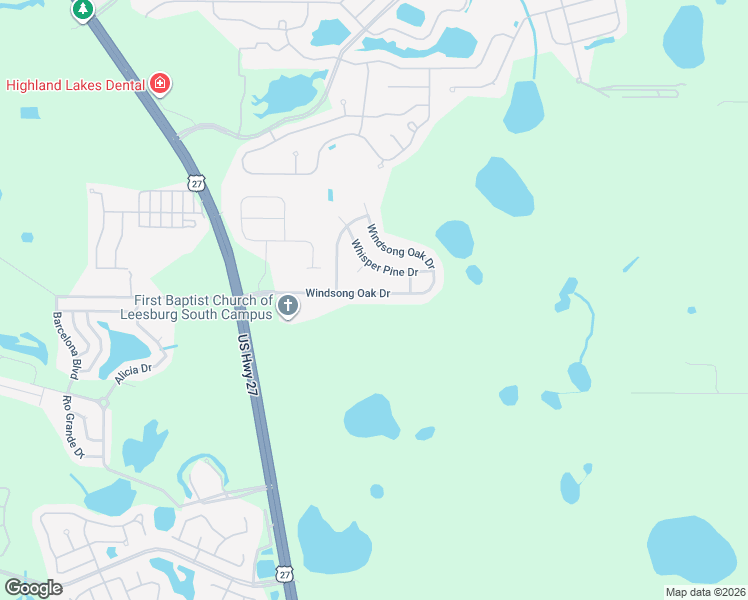 map of restaurants, bars, coffee shops, grocery stores, and more near 5638 Windsong Oak Drive in Leesburg