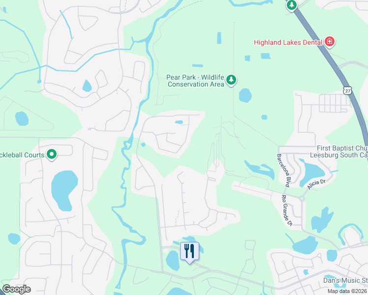 map of restaurants, bars, coffee shops, grocery stores, and more near 4602 River Ridge Drive in Leesburg