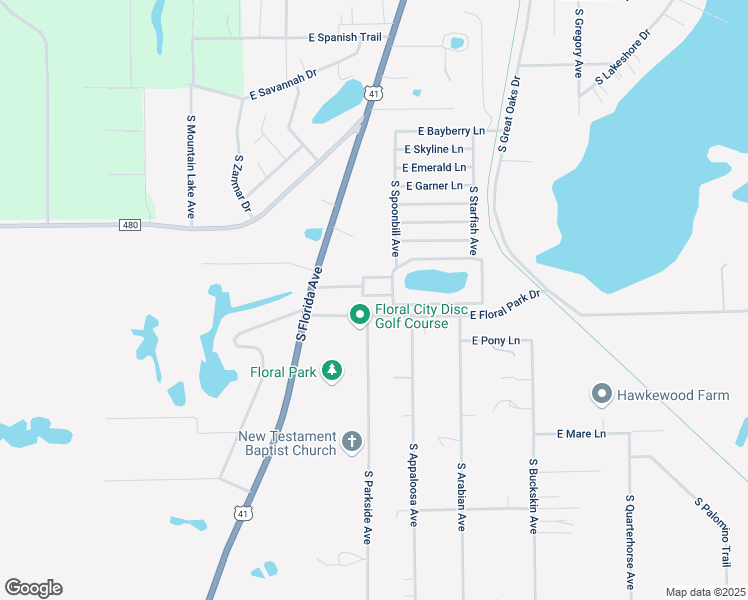 map of restaurants, bars, coffee shops, grocery stores, and more near 7865 East Floral Park Drive in Floral City