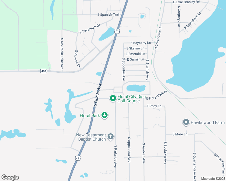map of restaurants, bars, coffee shops, grocery stores, and more near 7865 East Floral Park Drive in Floral City