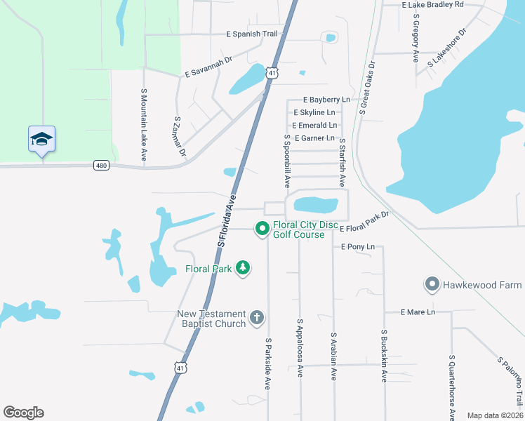 map of restaurants, bars, coffee shops, grocery stores, and more near 7828 East Southlake Drive in Floral City