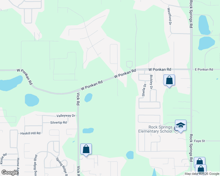 map of restaurants, bars, coffee shops, grocery stores, and more near 344 West Ponkan Road in Apopka