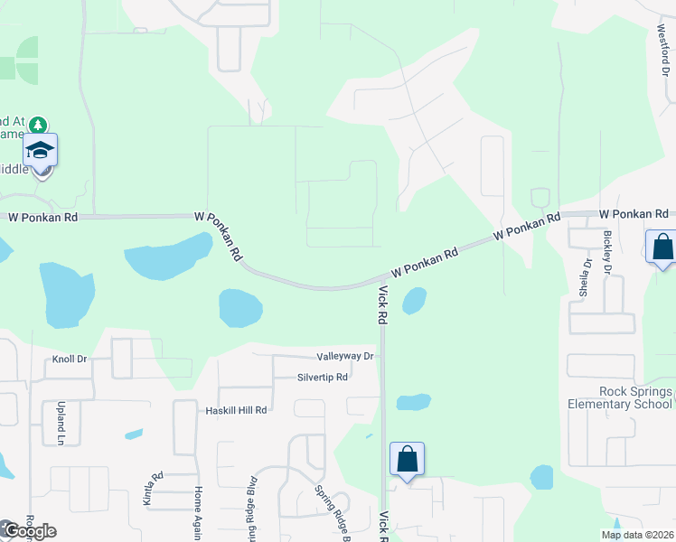 map of restaurants, bars, coffee shops, grocery stores, and more near 801 West Ponkan Road in Apopka