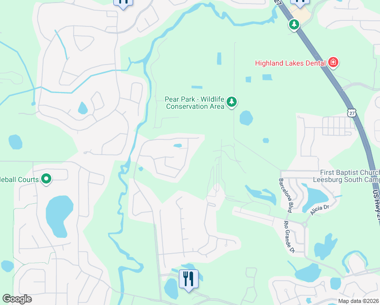 map of restaurants, bars, coffee shops, grocery stores, and more near 4701 River Ridge Drive in Leesburg
